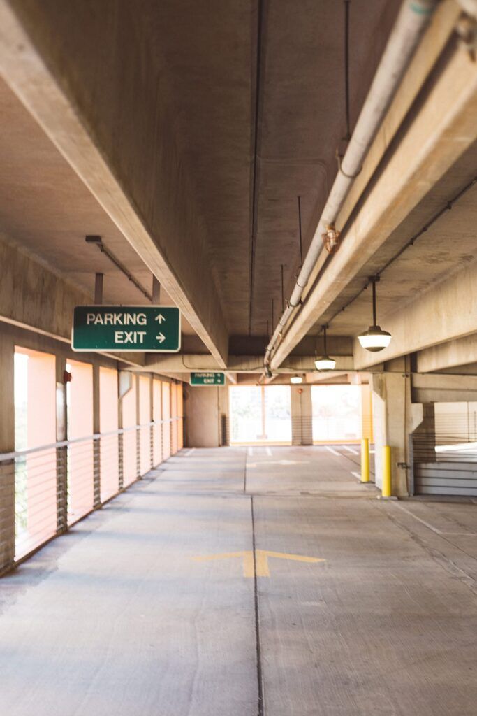 port canaveral parking garage exit sign