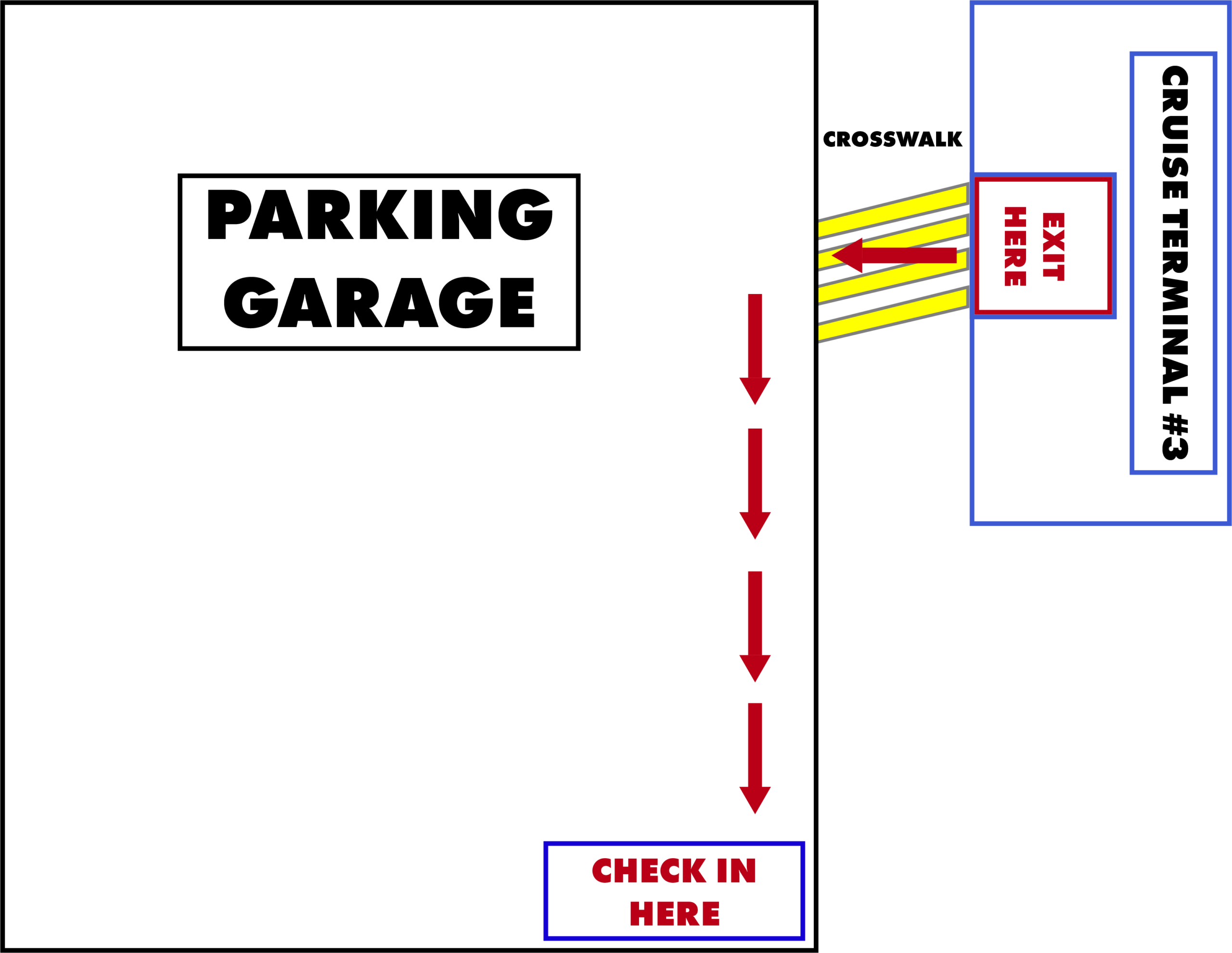 Cruise Terminal 3 overhead pickup map